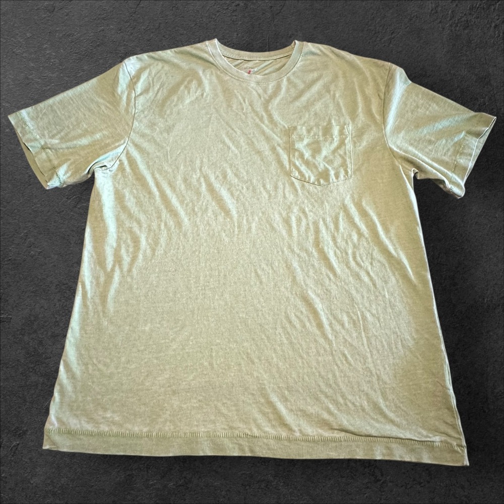 RedHead Pocket T-Shirt Mens L Light Green Faded Cotton Blend Bass Pro‎